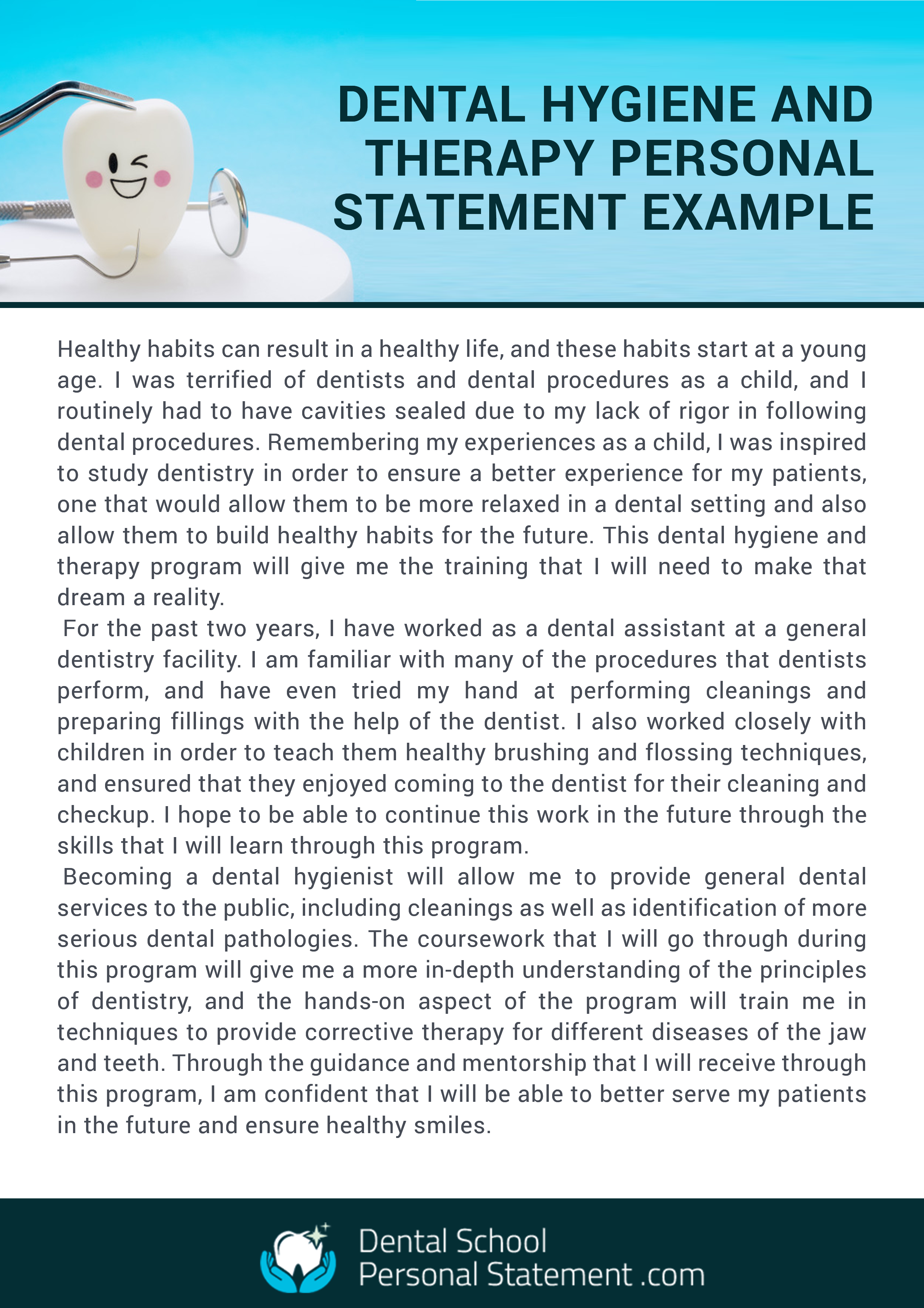 schools offering dental hygiene programs on dental hygiene and therapy personal statement example personal statement examples personal statement dental