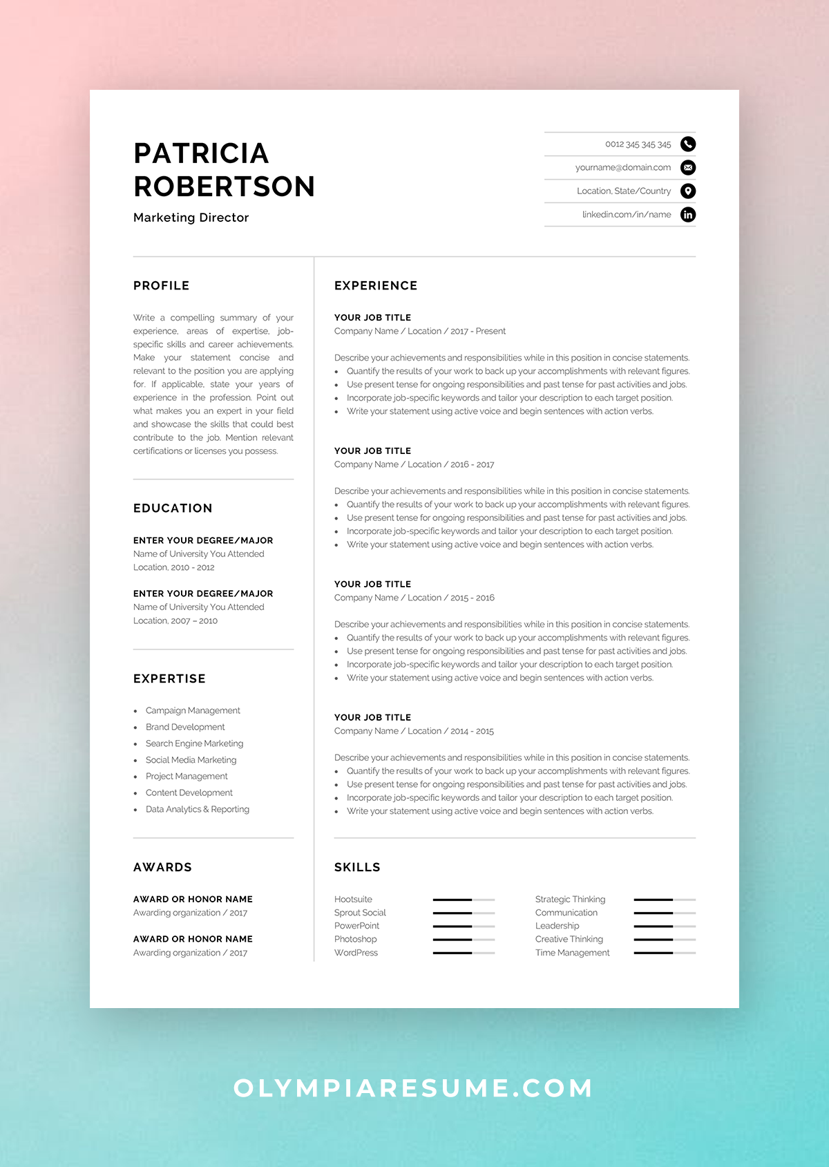 professional 1 page resume template modern one page cv etsy resume template professional one page resume template resume template accomplishments to add to resume on professional 1 page resume template modern one page cv etsy resume template professional one page resume template resume template