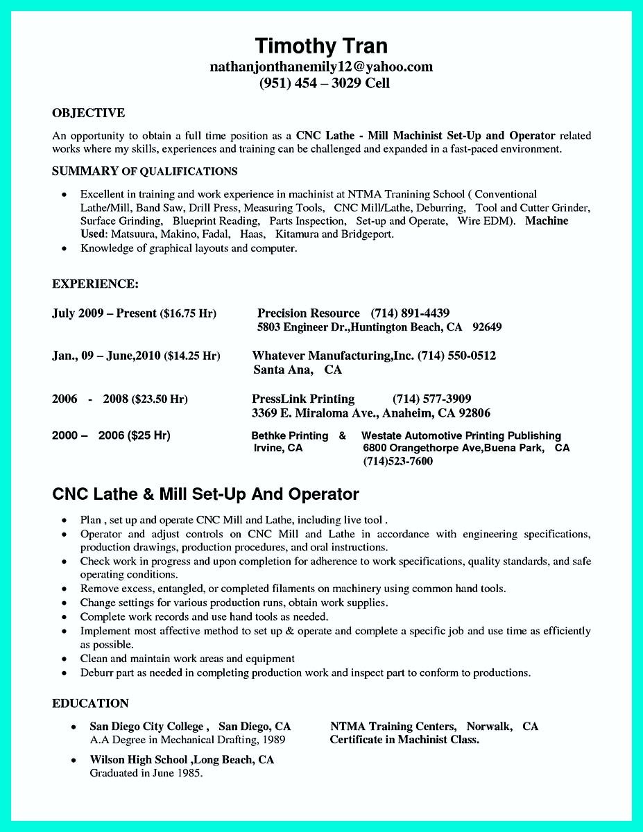machine press operator resume on nice writing your qualifications in cnc machinist resume a must resume examples job resume samples cnc machinist