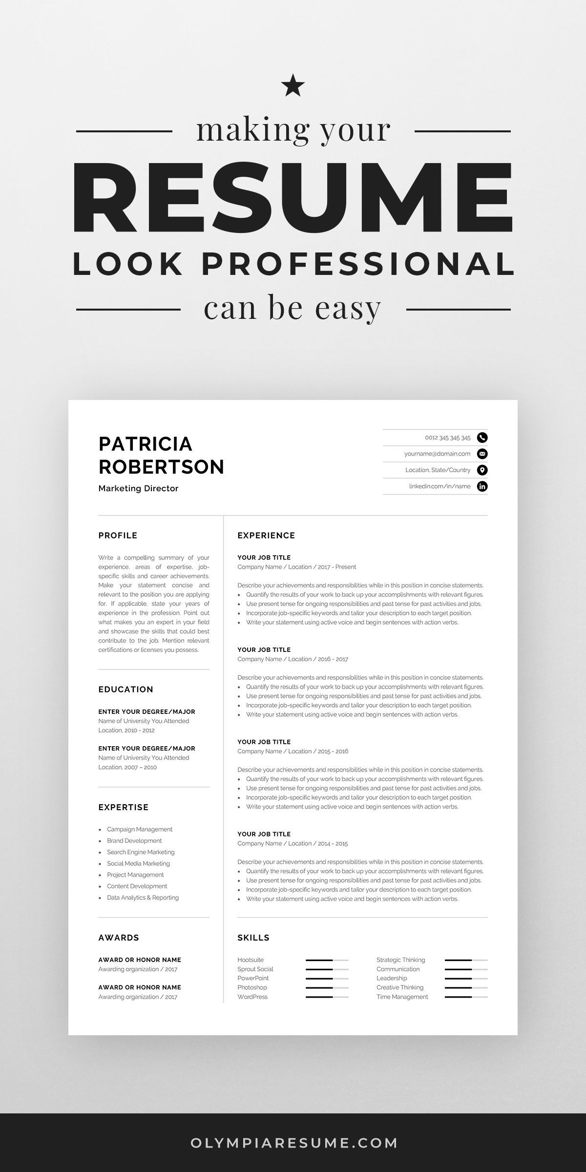 how to write a one page resume on professional 1 page resume template modern one page cv etsy in 2021 resume template professional one page resume template resume template