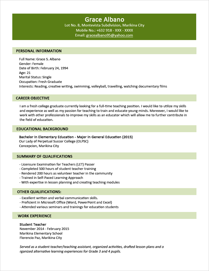sample resume format for fresh graduates two page format jobsdb philippines sample resume format resume format for freshers sample resume templates 2 page resume samples on sample resume format for fresh graduates two page format jobsdb philippines sample resume format resume format for freshers sample resume templates