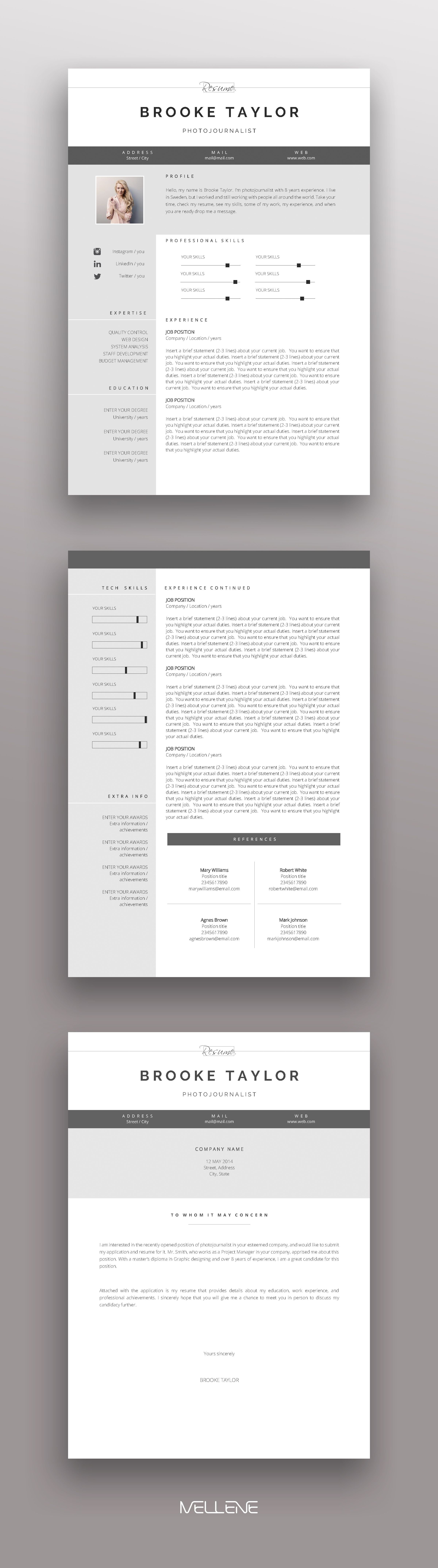 start a new resume on resume template 3 page cv template cover letter instant download for ms word brooke business graphics cover design resume template word