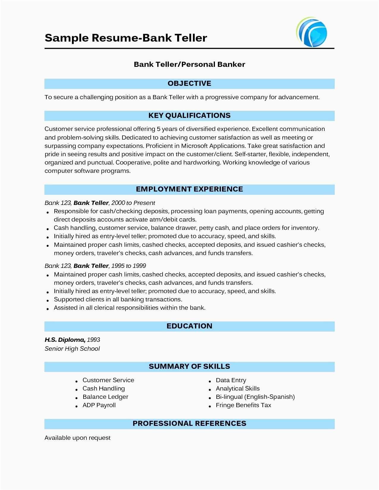 cashier and customer service resume on bank teller resume samples elegant download 51 bank resume simple download fresh resume for a