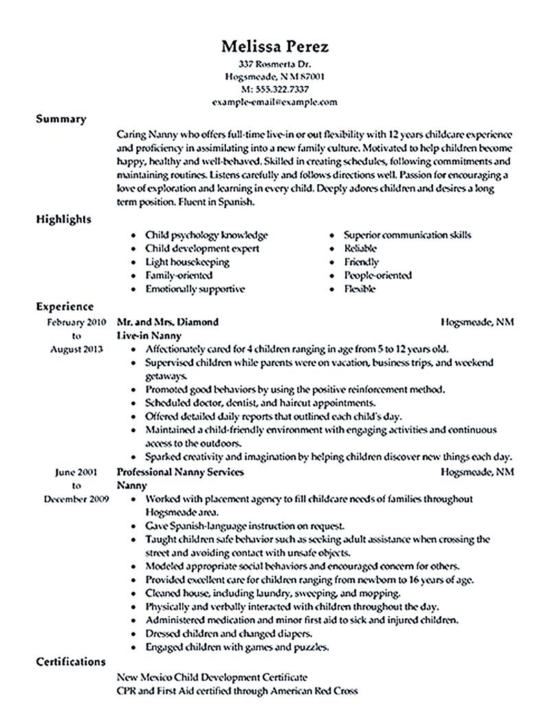 professional nanny resume on nanny resume examples are made for those who are professional with the experience in takin resume examples sample resume cover letter functional resume samples