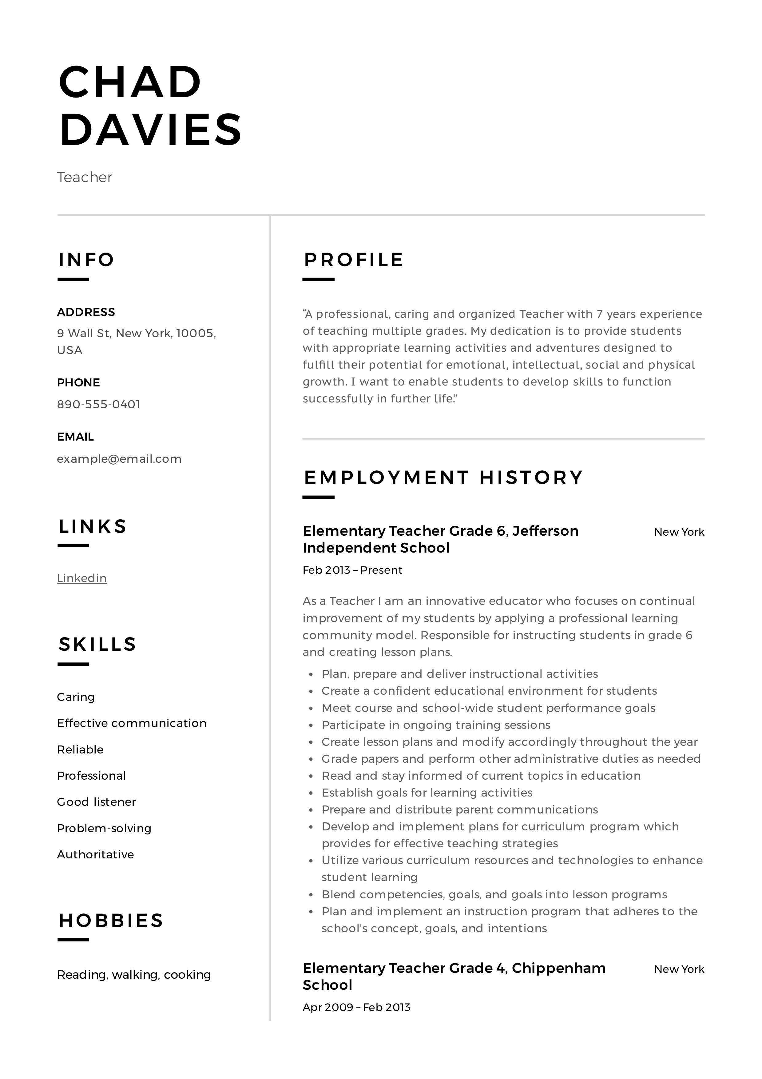 elementary teacher resume pdf on teacher resume sample teacher resume examples teacher resume template teacher resume