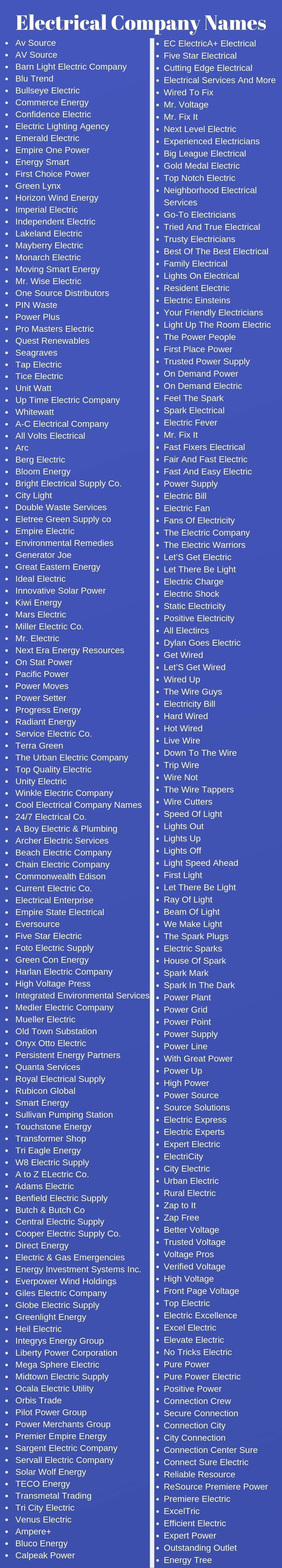 electrical engineering companies on 507 electrical company names ideas electric company company names electricity