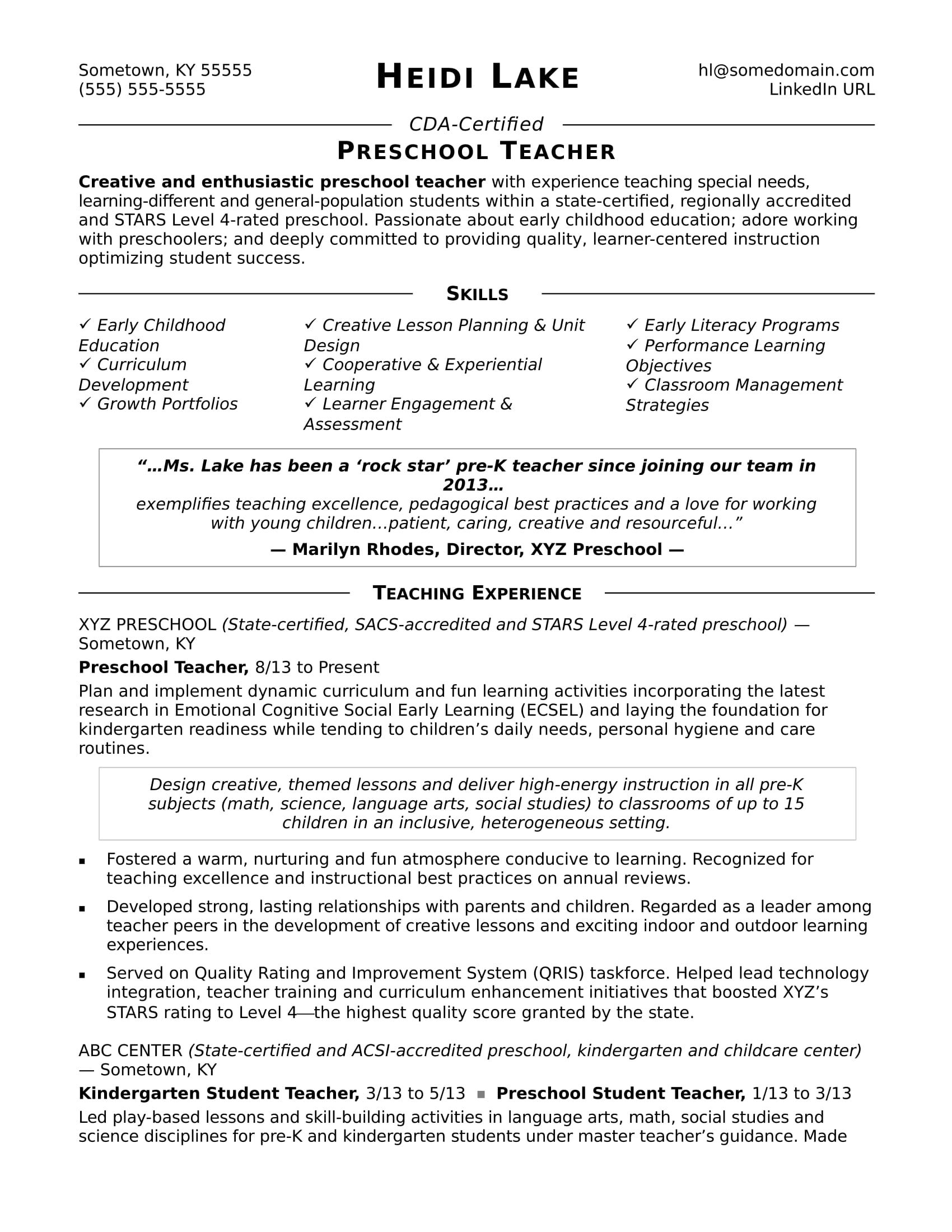 pre k teacher resume sample on pin on maths sheets