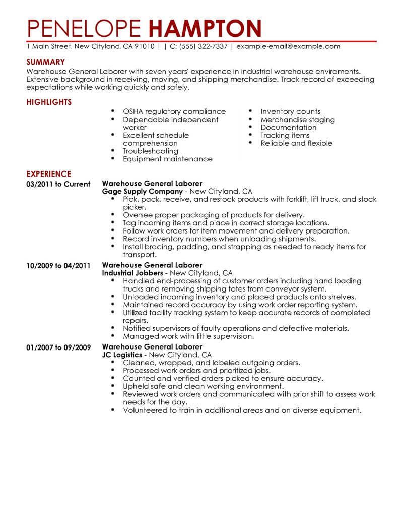 pin on resume cover letter general labor resume examples on pin on resume cover letter