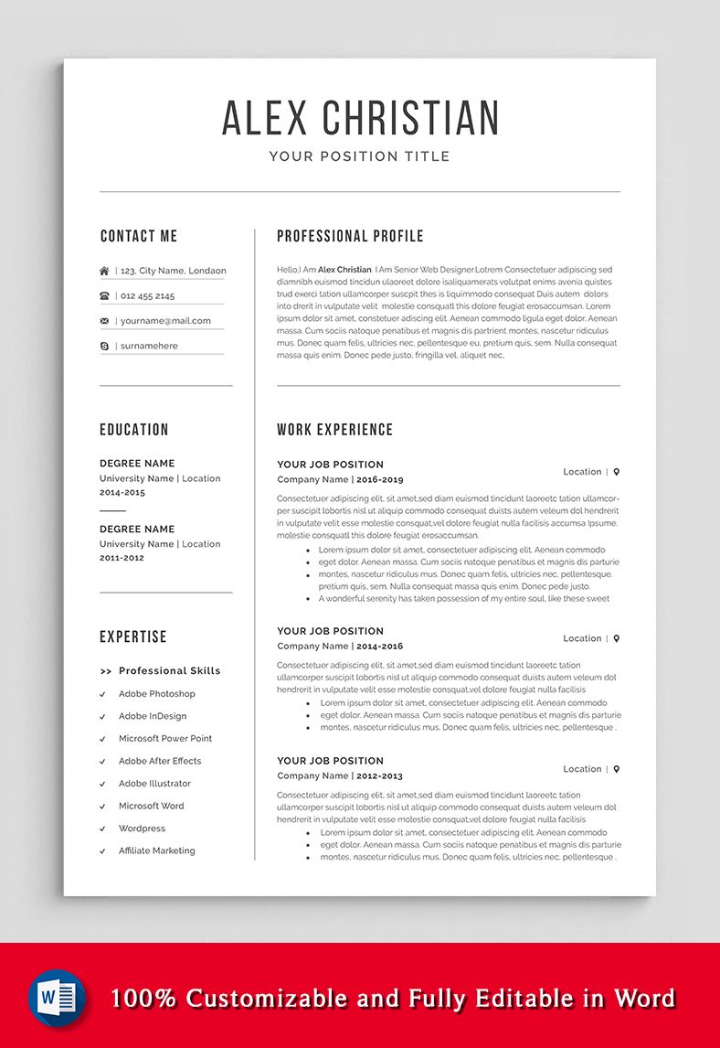 free word resume templates 2021 on modern resume template professional resume template resume etsy in 2021 resume template professional cover letter for resume resume words