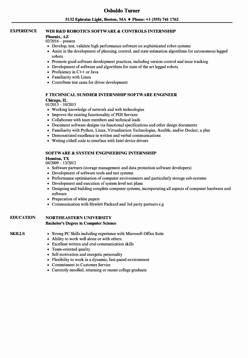 resume format for computer science engineering students for internship on computer science resume internship elegant software internship resume samples