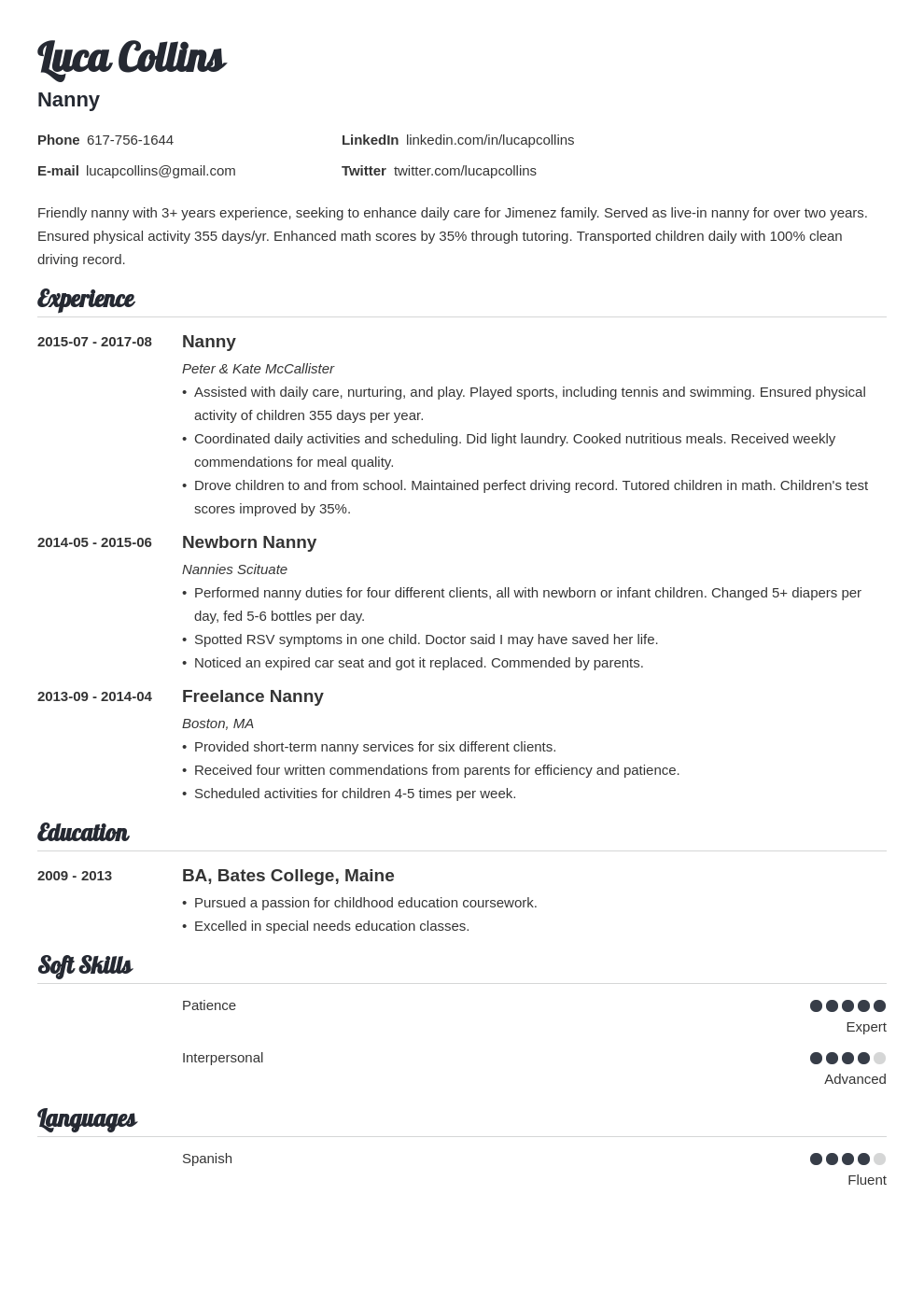 nanny skills for resume on nanny resume example template valera resume examples job resume examples resume