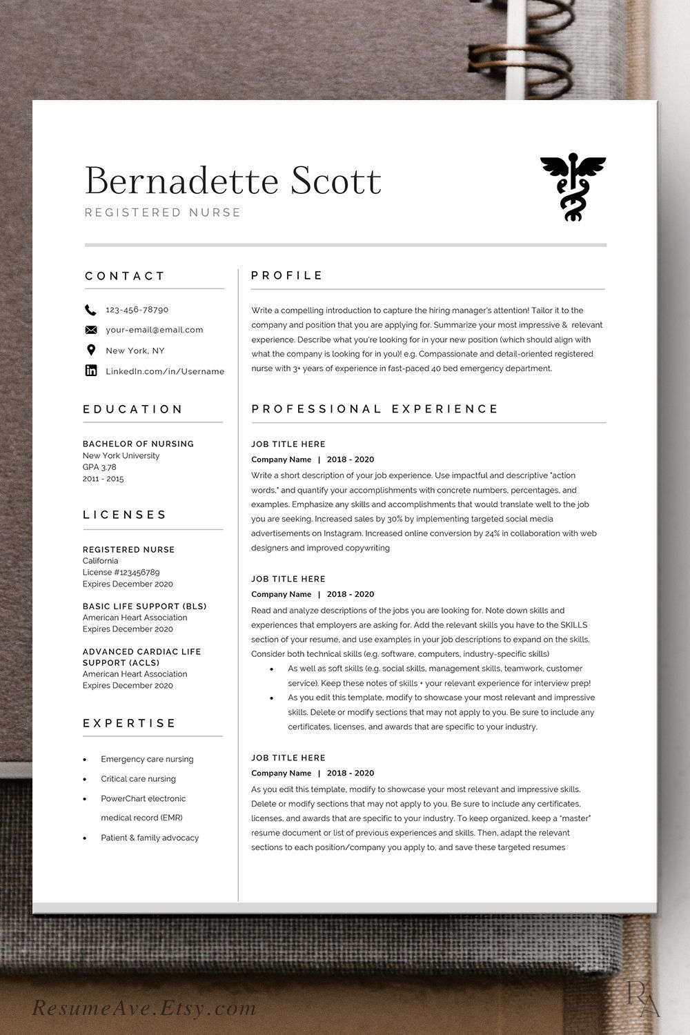 nurse resume template word on modern nurse resume template cv template for digital etsy in 2021 nursing resume template resume template word executive resume template