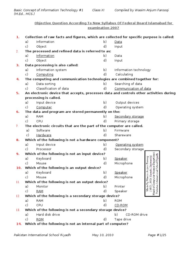 computer basic skills test on i m reading computer science notes objective chapter 1 class xi on scribd science notes computer science science