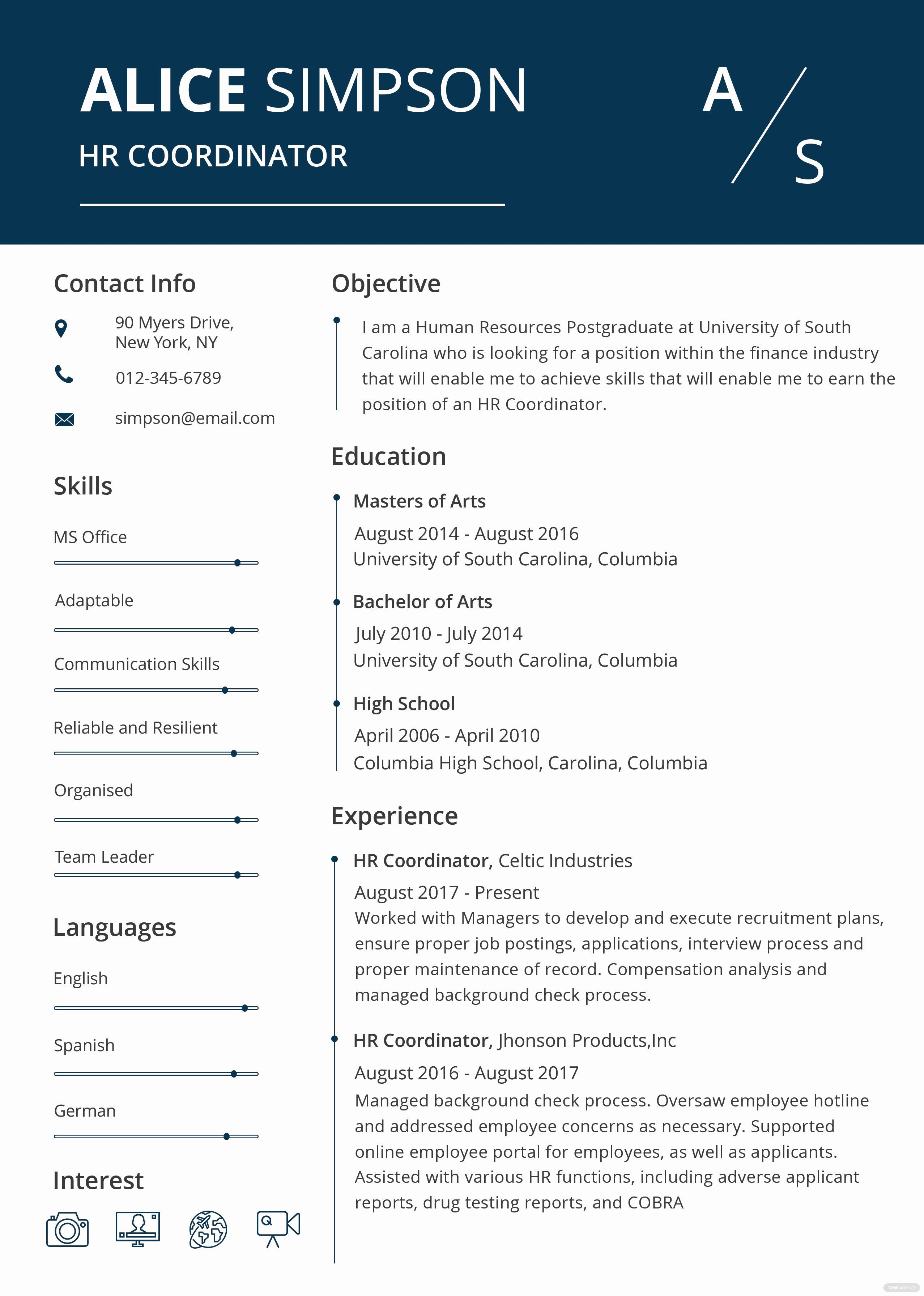 hr coordinator resume on free editable resume templates best of free hr resume format in psd ms word pu resume template word downloadable resume template microsoft word resume template