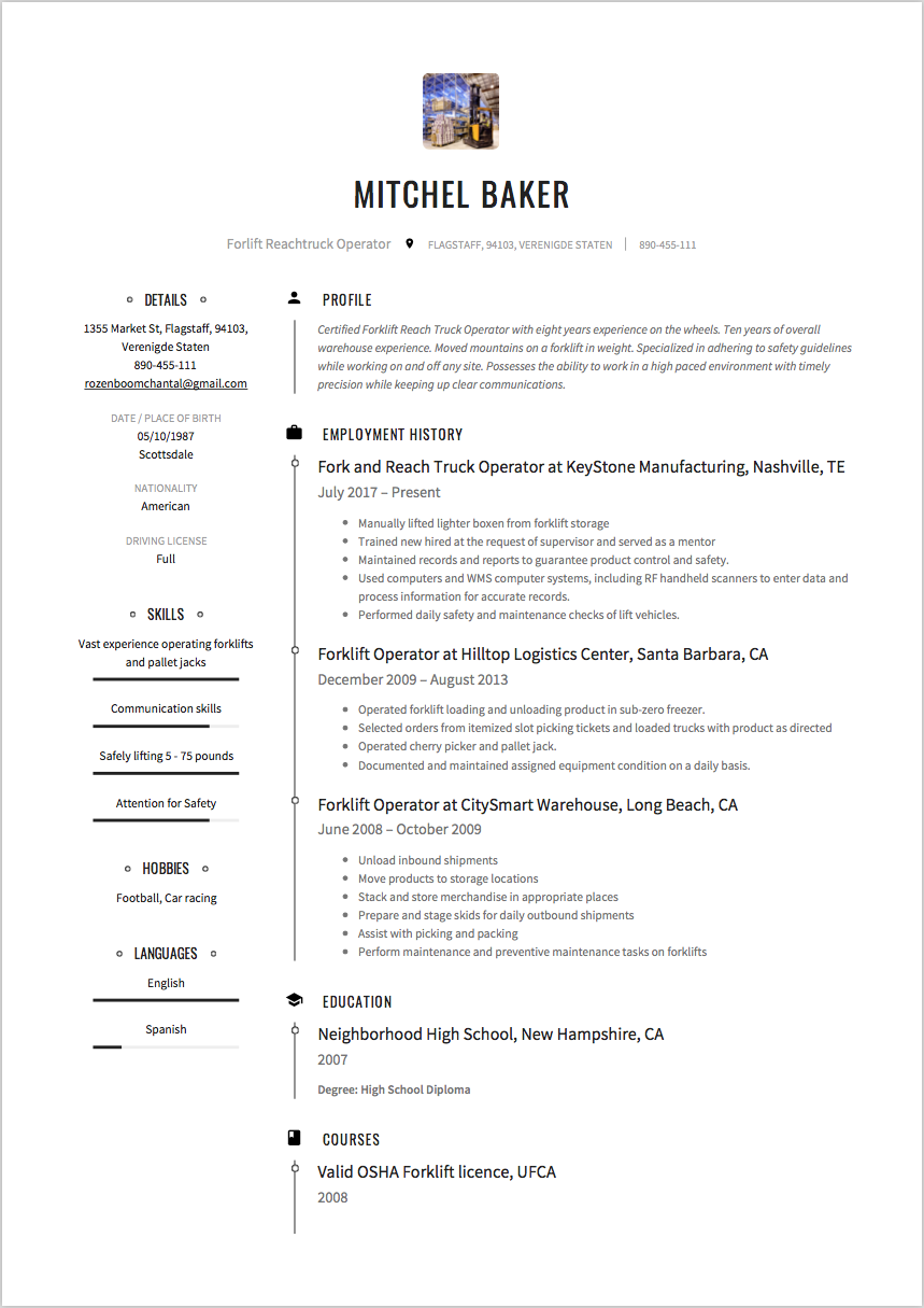 free bartender resume templates on forklife reach truck operator resume sample example template resume examples resume guide free resume examples
