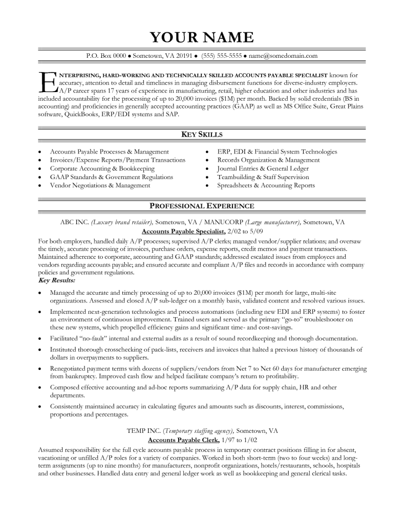 accounts payable invoice processing resume on resume examples accounts payable accounts examples payable resume resumeexamples accounts payable accounting resume examples