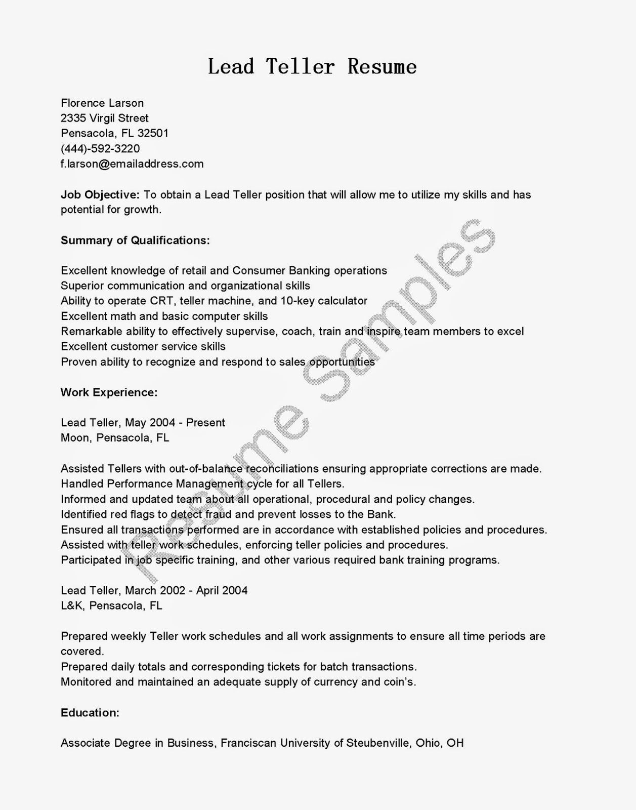 bank teller duties and skills on resume samples for bank teller position best banking example sample supervisor