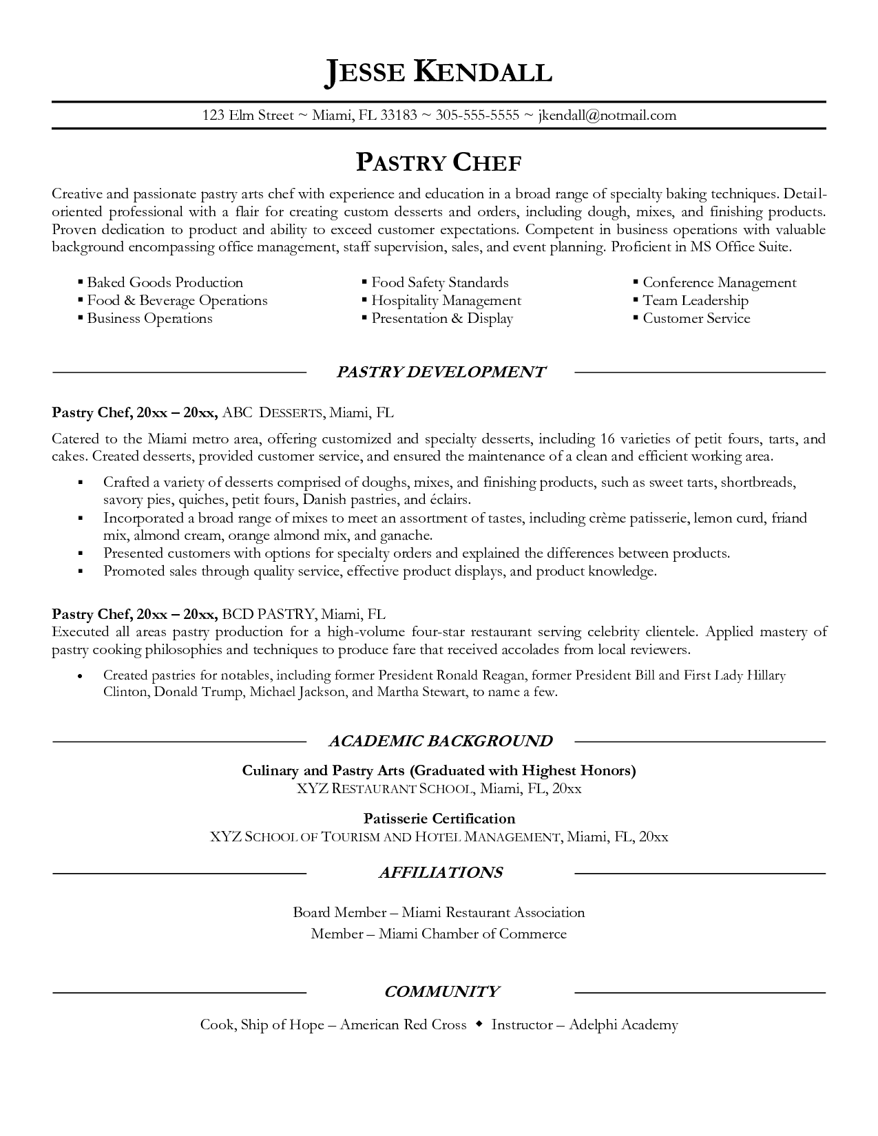 pastry chef resume sample chef resume resume objective examples job resume food and beverage resume on pastry chef resume sample chef resume resume objective examples job resume