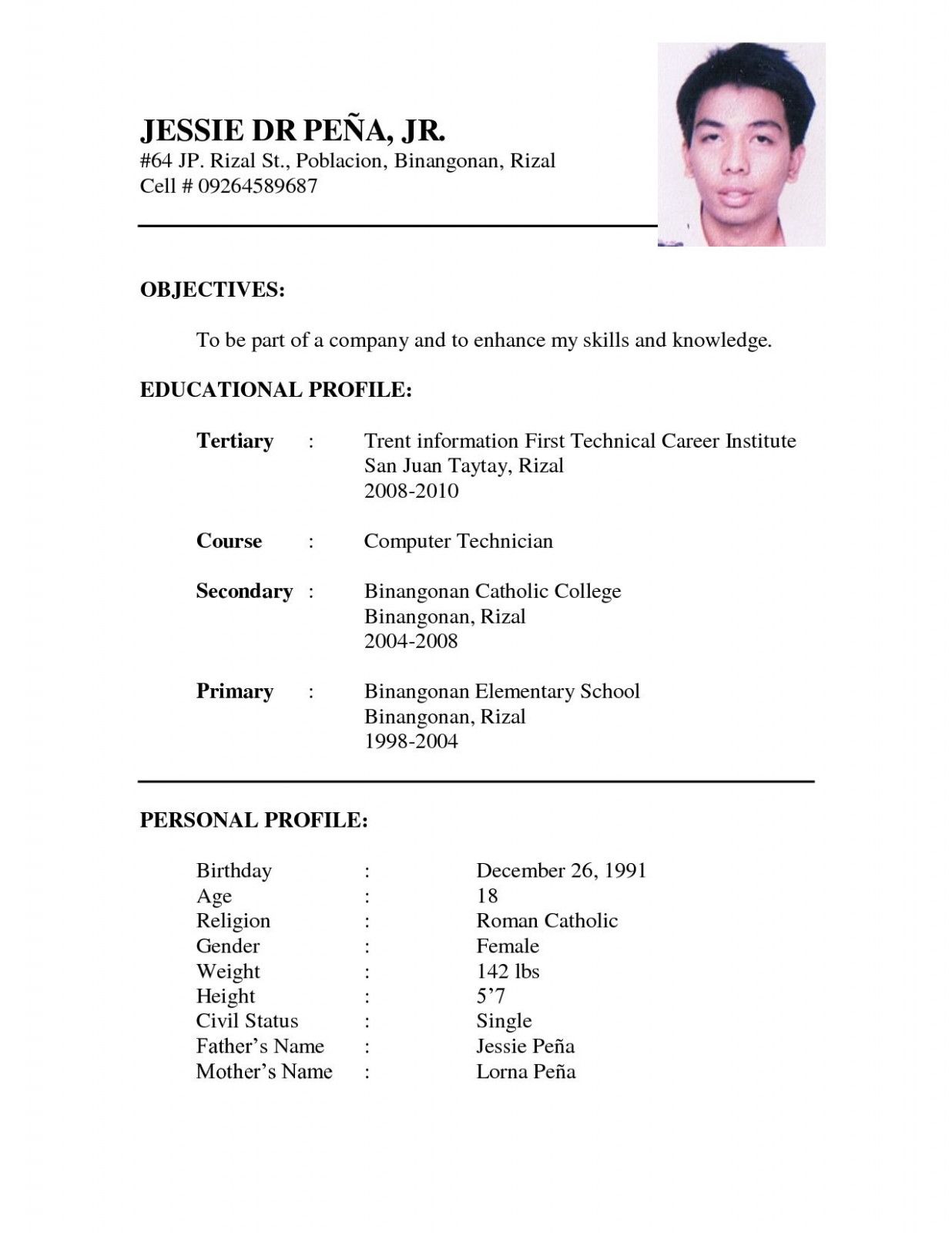 resume for job application on 11 cv or resume for job application riwayat hidup hidup