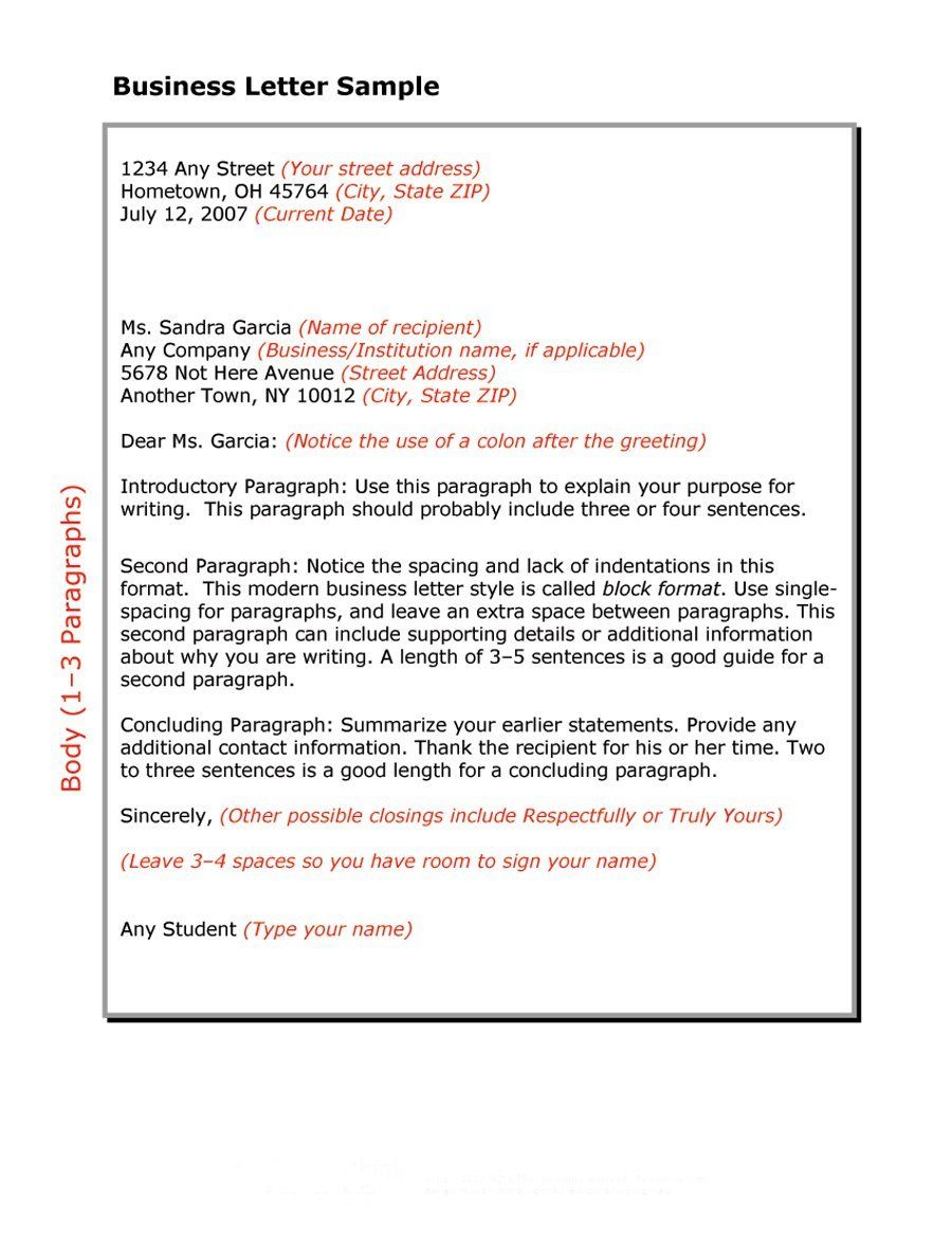business writing sample on 35 formal business letter format templates exles