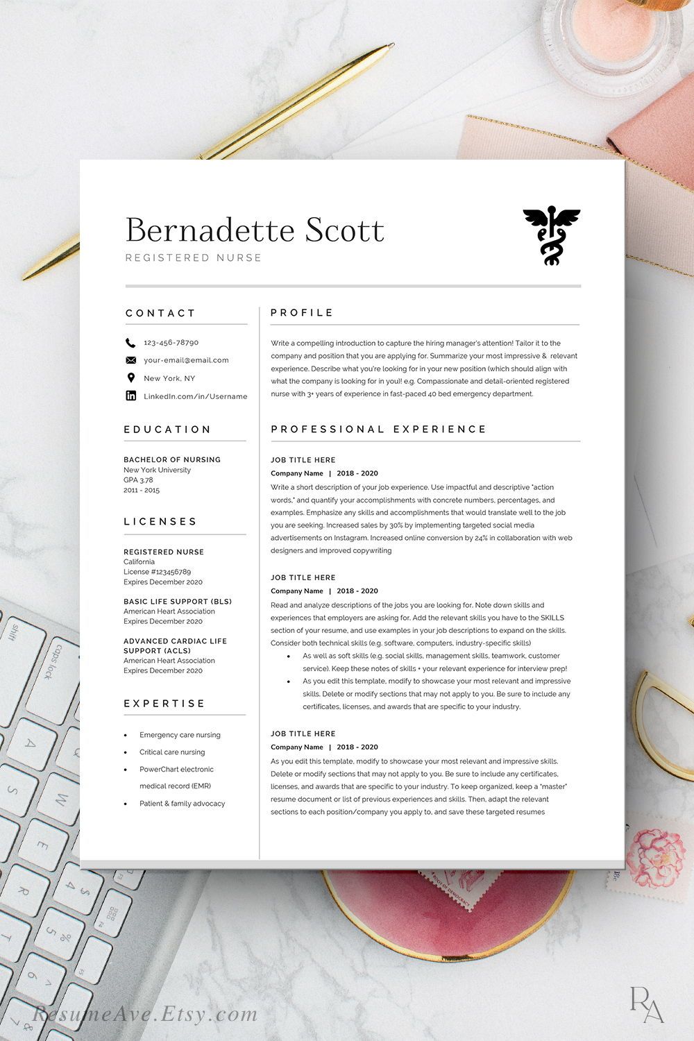 nurse resume template word on modern nurse resume template cv template for digital etsy resume template word resume template teacher resume template