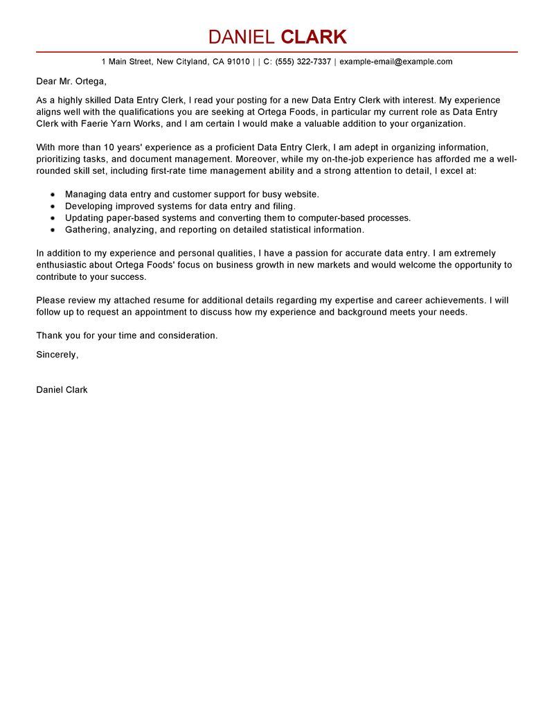 cover letter for data entry on data entry clerk cover letter sample my perfect cover letter cover letter example cover letter for resume letter example