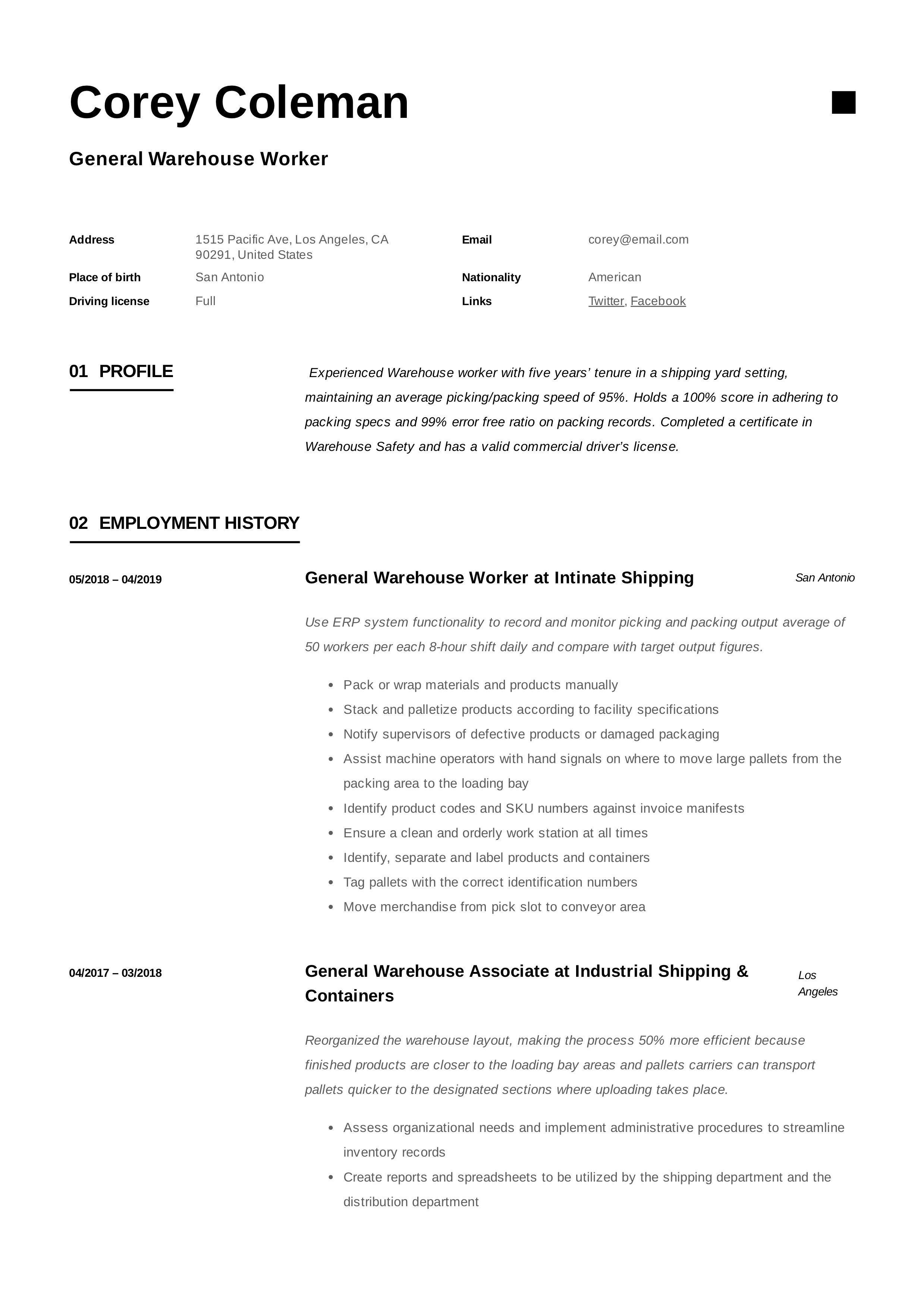 general warehouse worker resume on general warehouse worker resume template nursing assistant guided writing resume examples