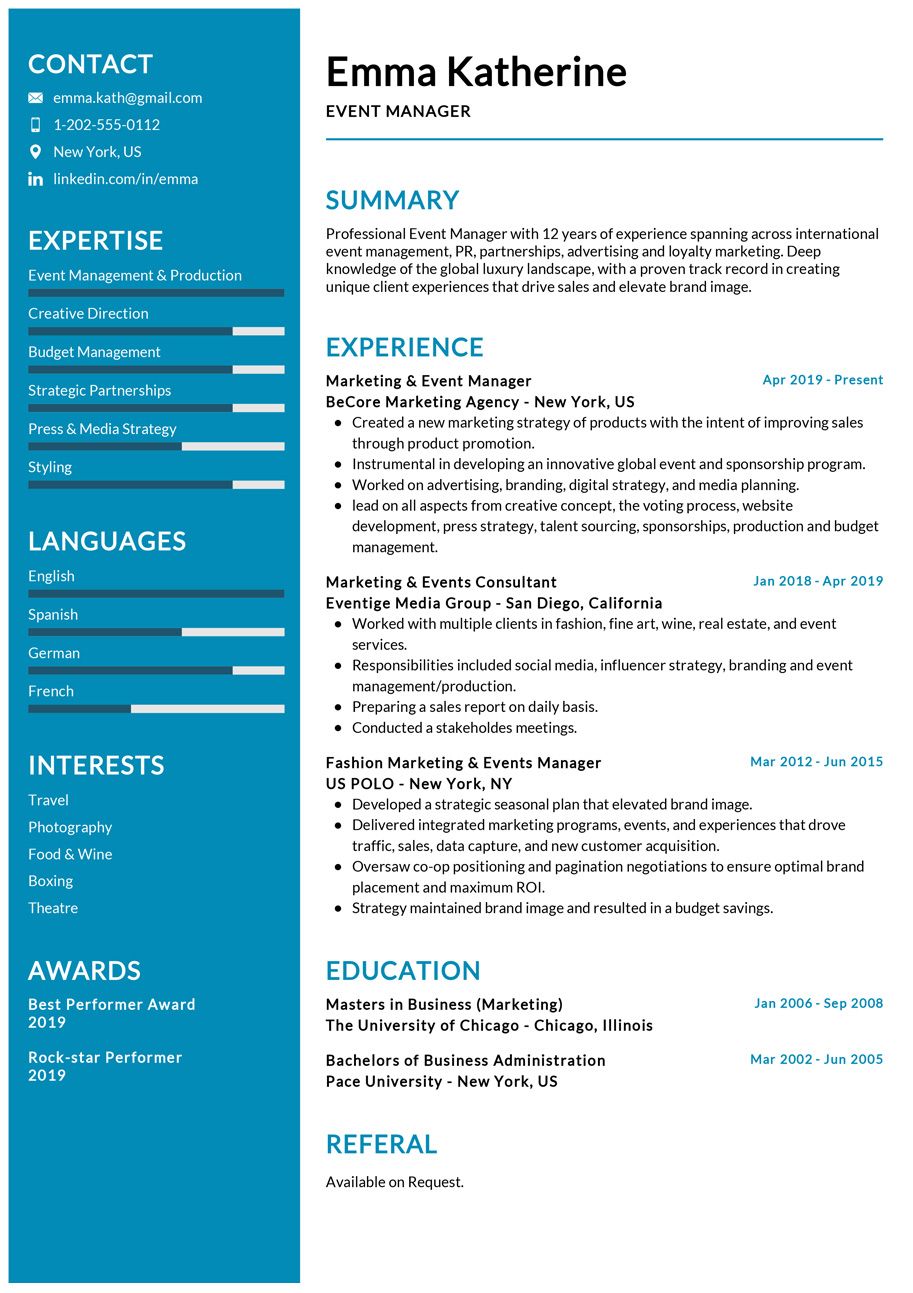 the best resume on event manager resume example event planner resume event planning resume event management