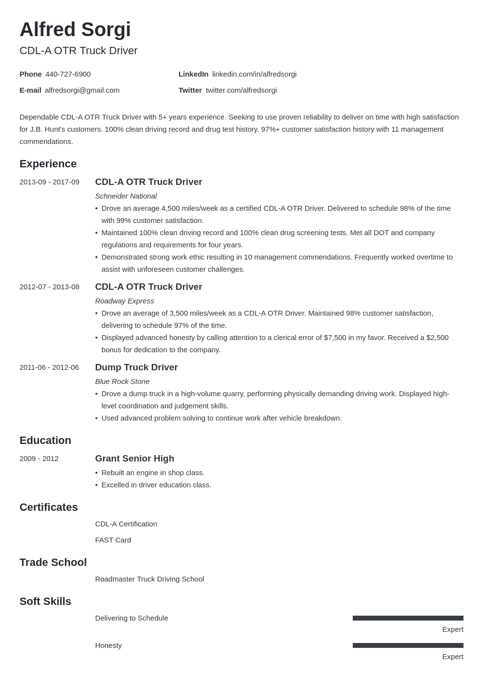 amazon delivery driver resume examples on truck driver resume example template minimo resume examples job resume examples resume