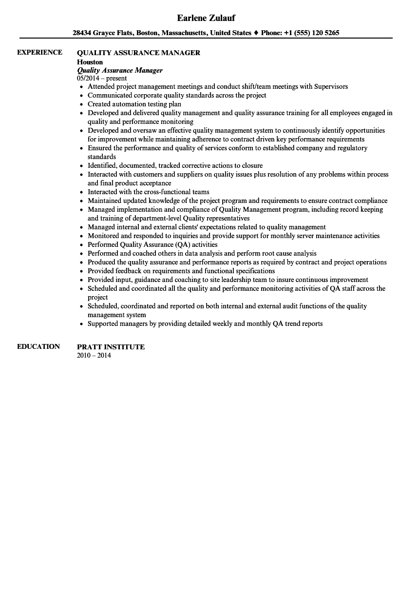 director of quality assurance resume on resume format quality control manager resumeformat resume examples manager resume resume format