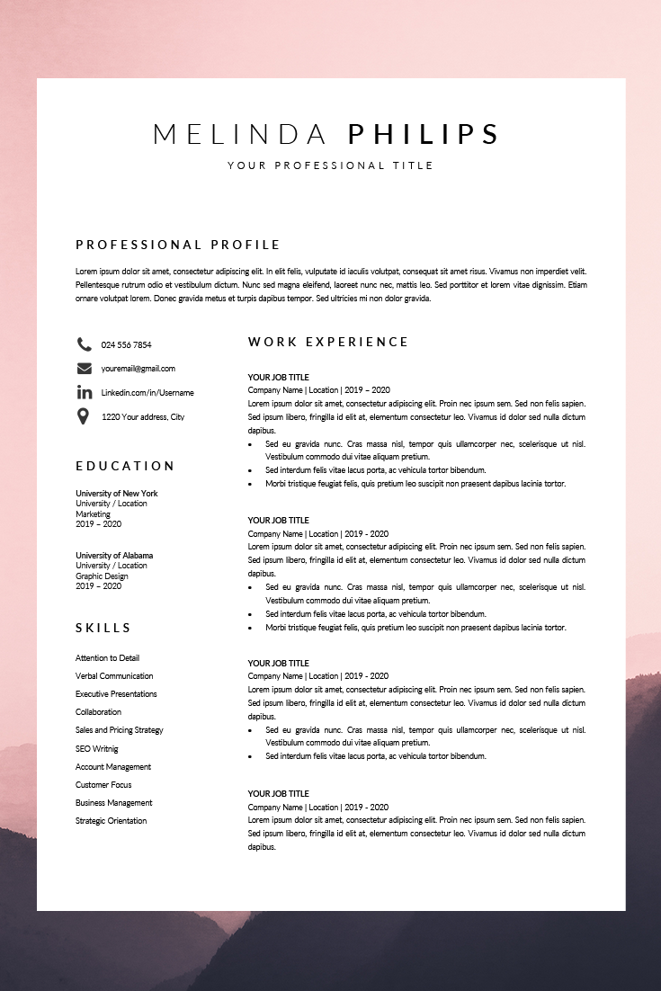 start a new resume on professional cv template word resume template minimalist etsy in 2020 cv template word cv template professional resume template