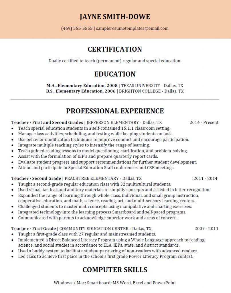 special education teacher resume objective on objective of teacher in resume 2021 teaching special education special education students teacher resume