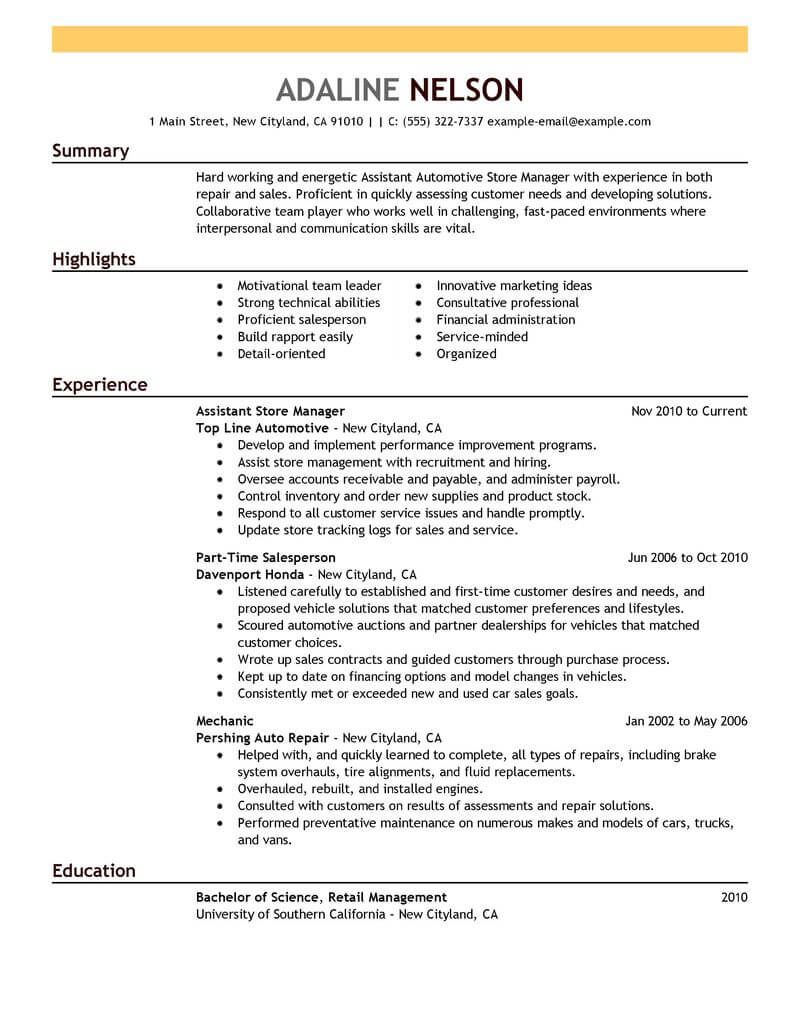 store manager skills resume on 10 moms resume ideas resume resume examples resume tips