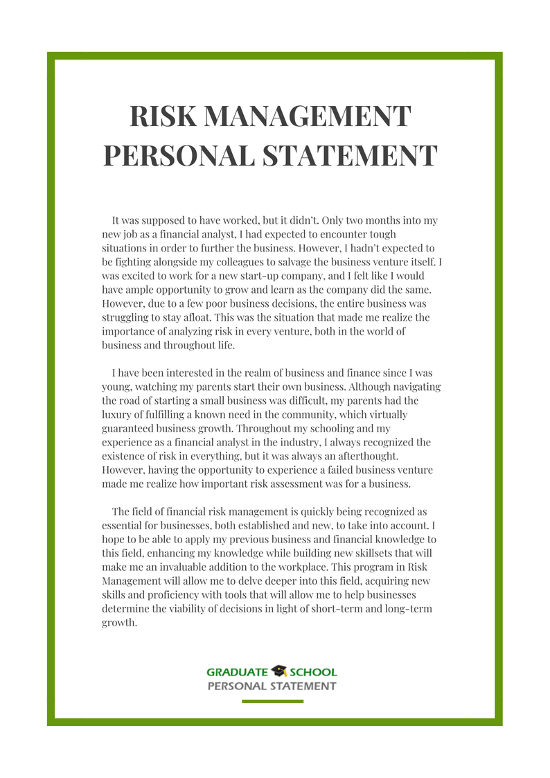 personal statement examples for graduate school on risk management personal statement examples that will help you to write a perfect personal state personal statement personal statement examples risk management