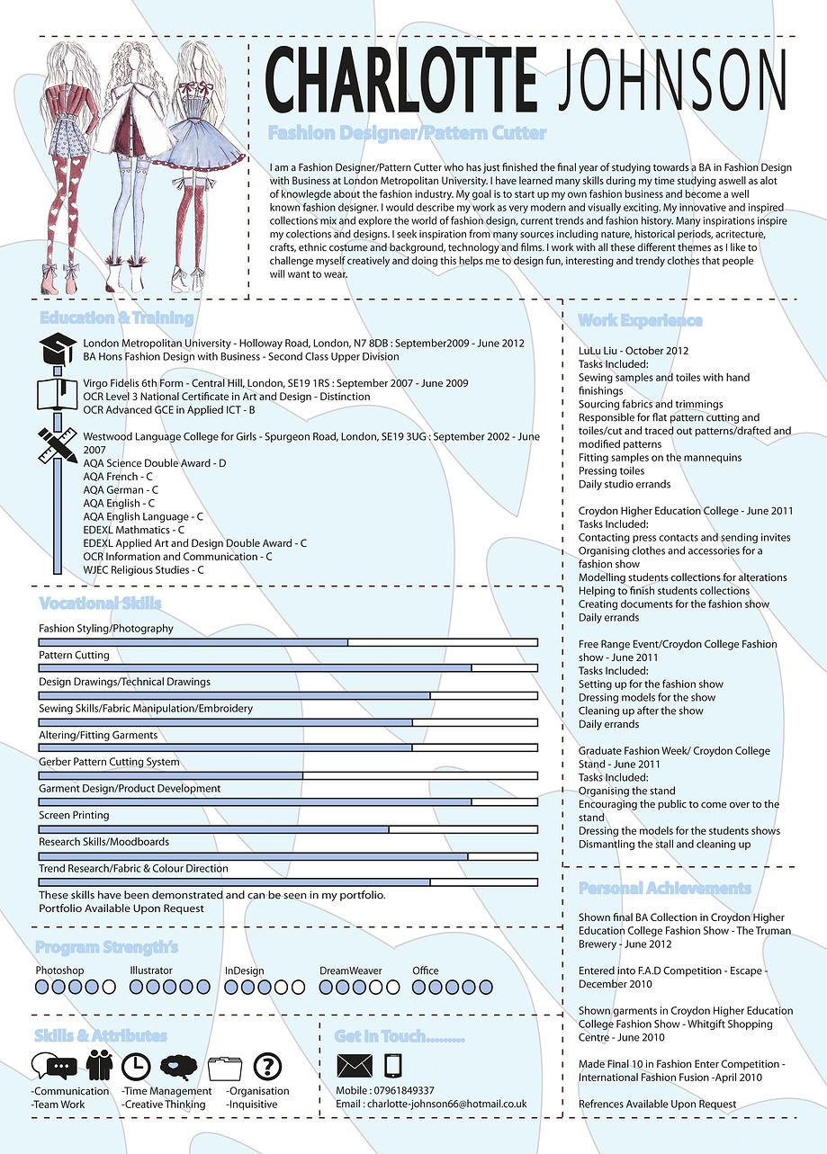 fashion designer resumetemplates on fashion design