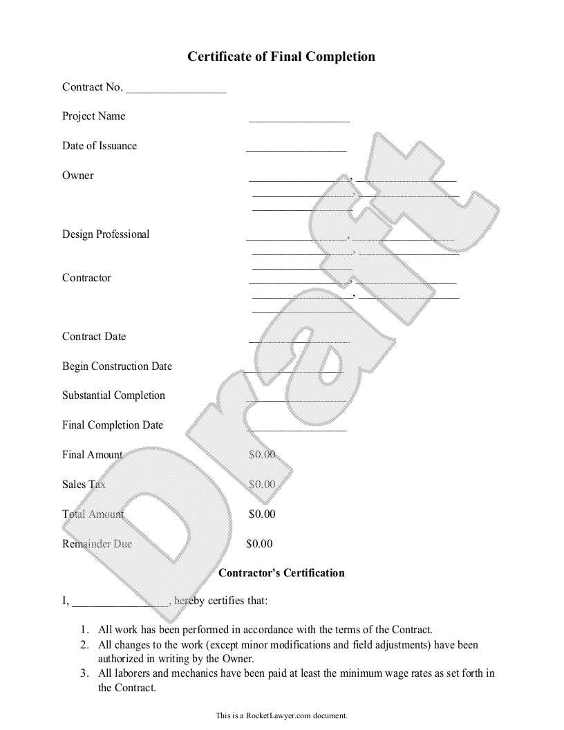 data entry contractor on sample certificate of final completion form template certificate of completion template certificate of completion certificate design template