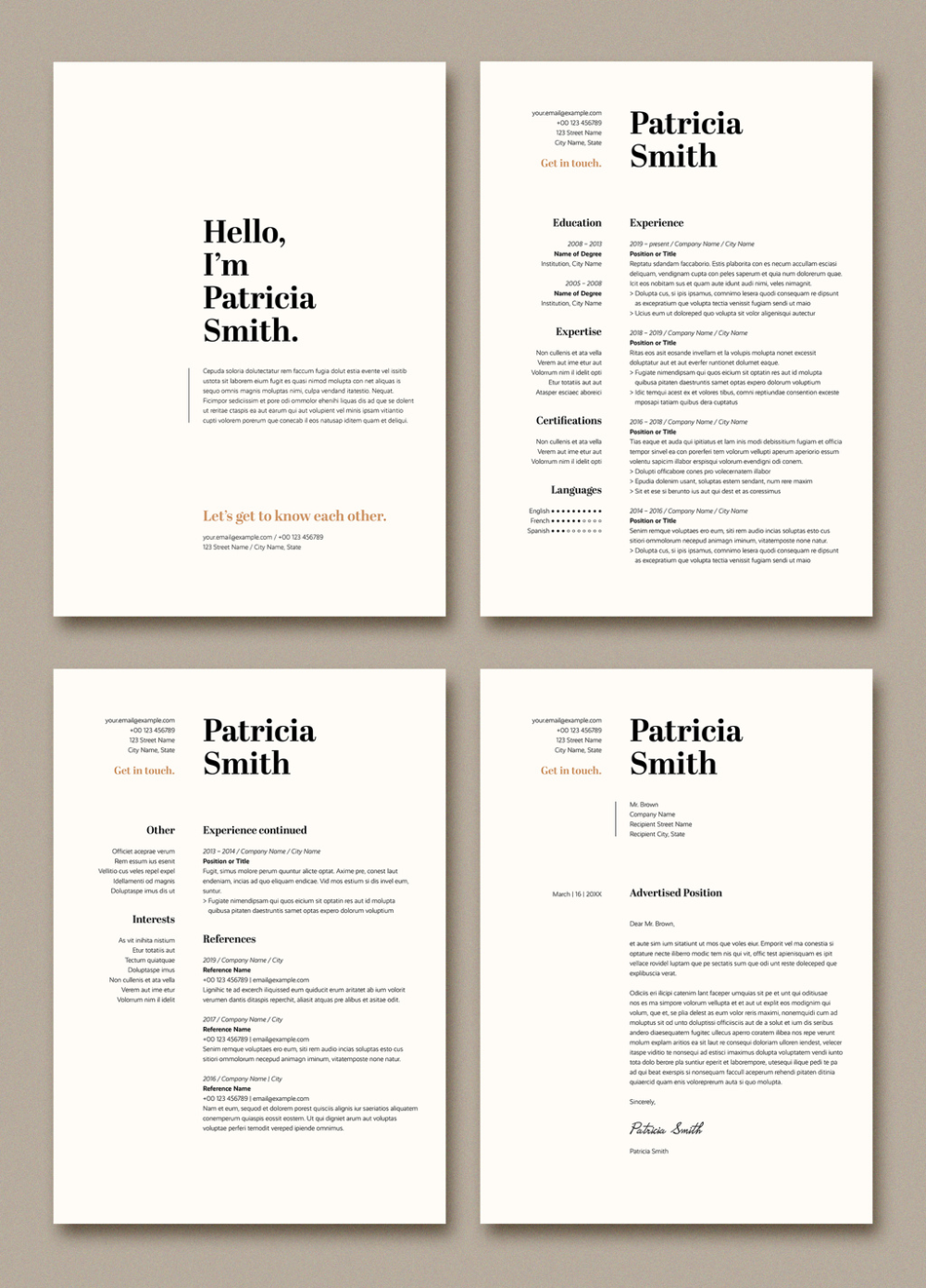 resume and cover letter layout with tan accents buy this stock template and explore similar templates at a graphic design cv cover letter layout resume layout how to label page 2 of resume on resume and cover letter layout with tan accents buy this stock template and explore similar templates at a graphic design cv cover letter layout resume layout