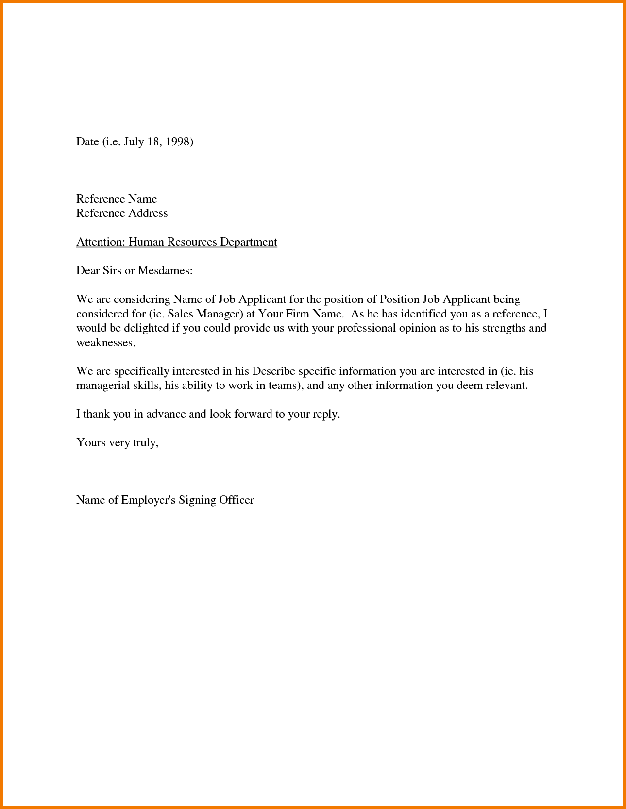 free printable reference template on sample recommendation letter from employer appeal letters reference template for employee e reference letter template reference letter letter of recommendation
