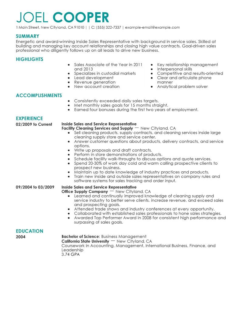 best sales resume template on best inside sales resume exle livecareer resume examples resume objective examples teacher resume
