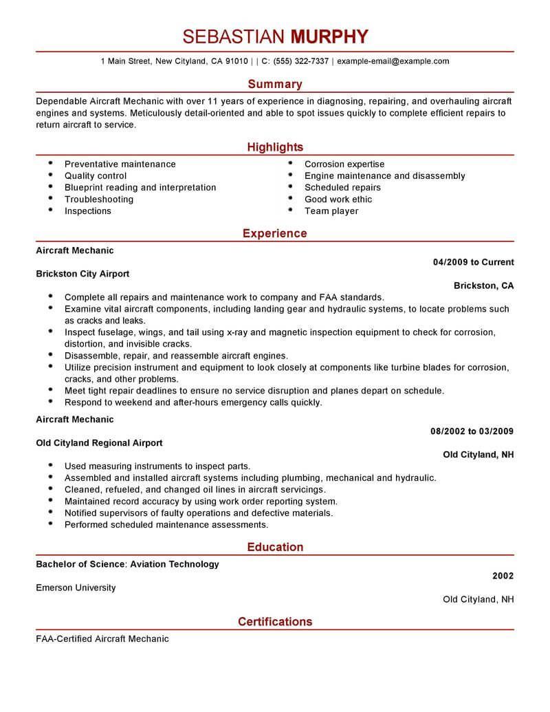 maintenance mechanic resumes on military aircraft mechanic resume examples in 2021 job resume examples resume examples aircraft mechanics