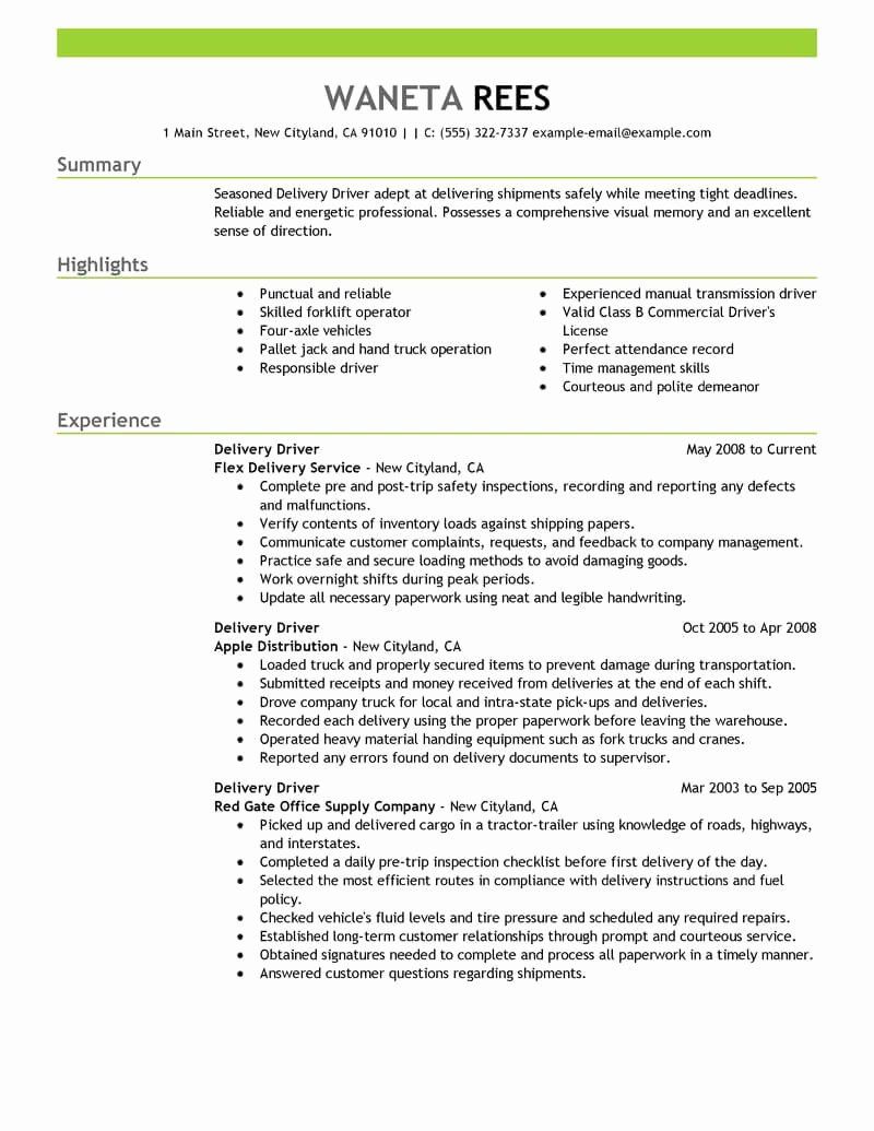 delivery truck driver resume on food delivery driver resume unique delivery driver resume sample driver resumes job resume examples resume examples driver job