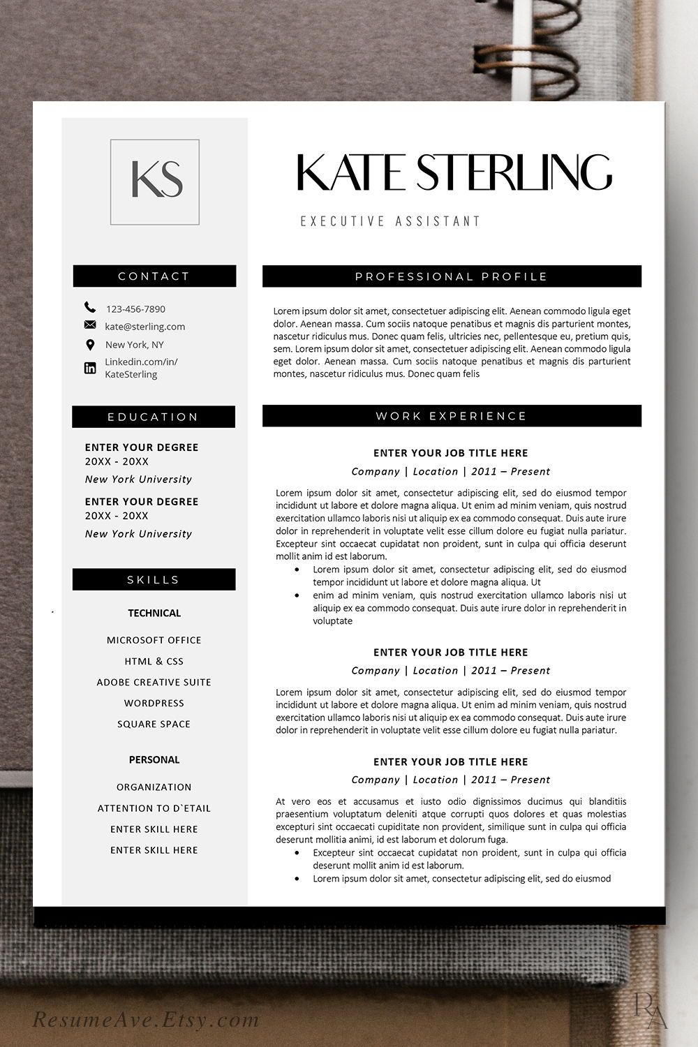 nurse resume template word on modern design of resume template word download minimal nurse etsy in 2020 resume template word teacher resume template resume template
