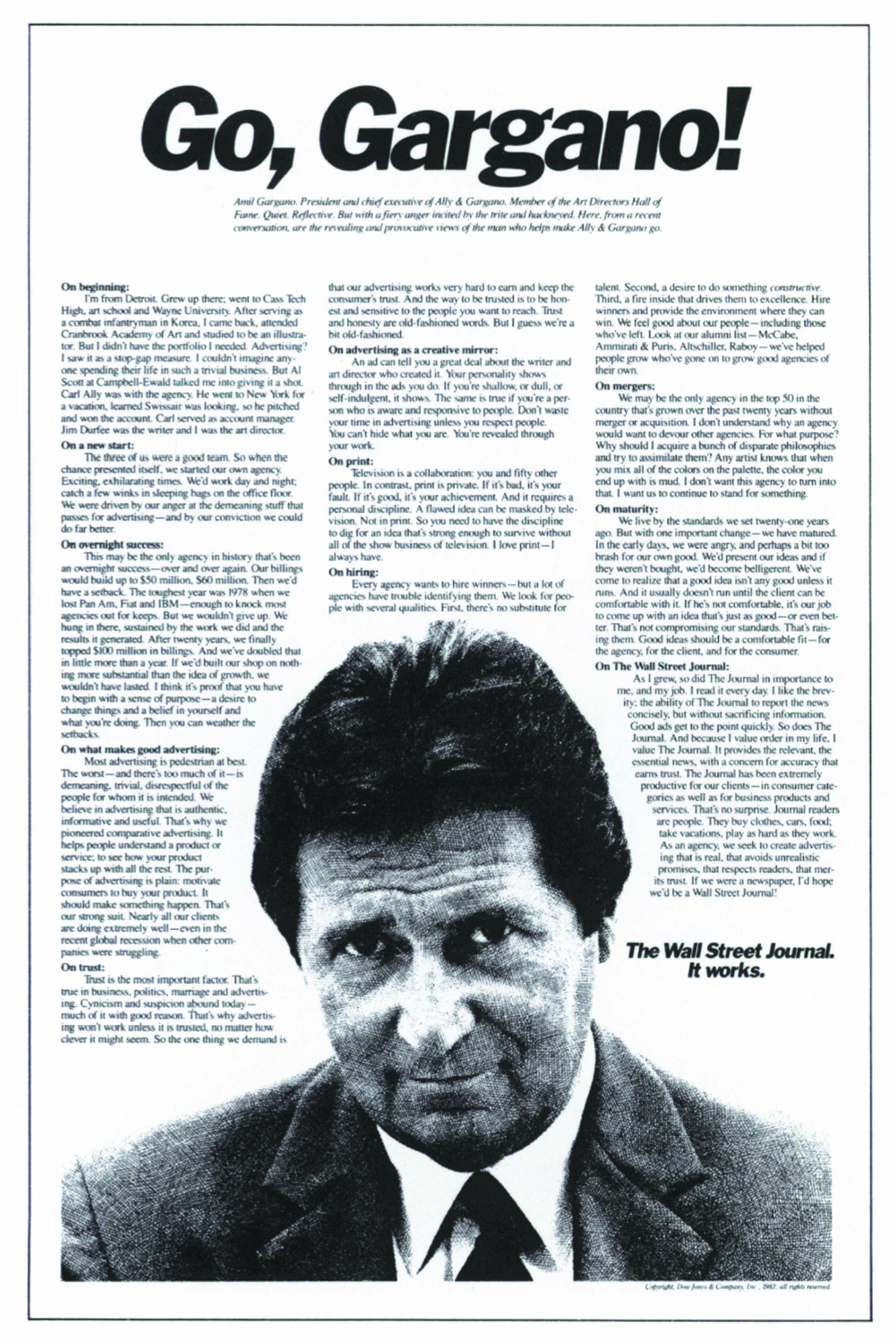 art director agency on the wall street journal 1983 art director creative director wall street journal