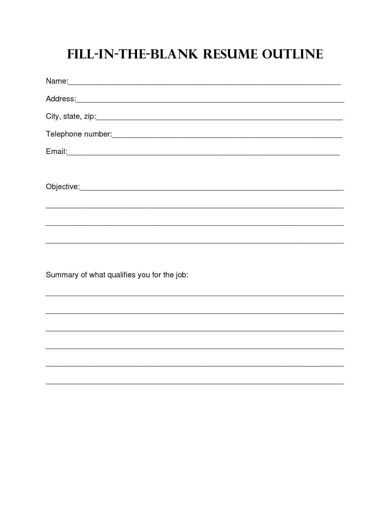 free and printable resume templates on free blank resume outlines latest resume format resume outline free printable resume templates free printable resume