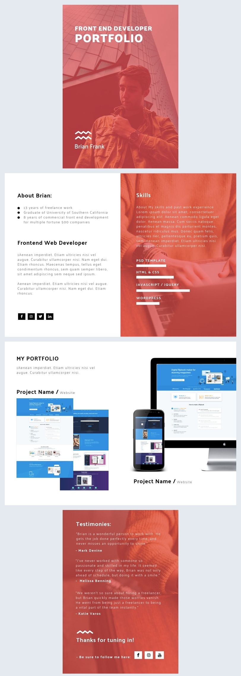 front end engineer on free front end developer portfolio template portfolio templates web developer portfolio portfolio template design