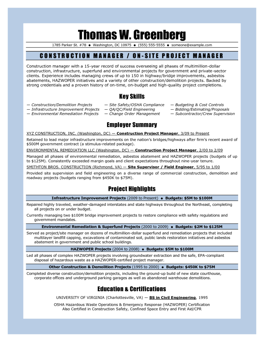 11 sample resume for project manager construction riez sample resumes project manager resume cover letter for resume resume cover letter examples resumes for construction project managers on 11 sample resume for project manager construction riez sample resumes project manager resume cover letter for resume resume cover letter examples