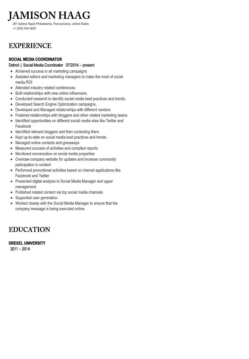 social media coordinator resume on social media marketer resume newest social media coordinator resume resume ideas of 34 luxury resume examples social media coordinator social media roi