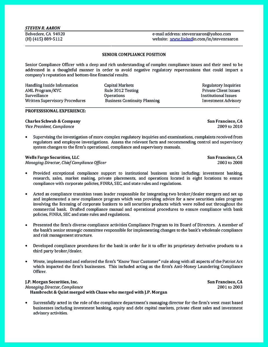 investment banker resume sample on awesome best compliance officer resume to get manager s attention check more at http snefci org best compliance officer resume get managers attention
