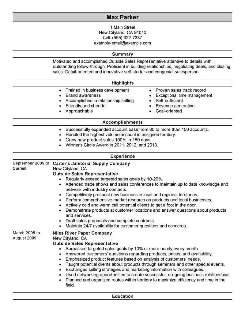 medical sales rep resume sample on best outside sales representative resume example livecareer sales resume examples resume examples sales resume