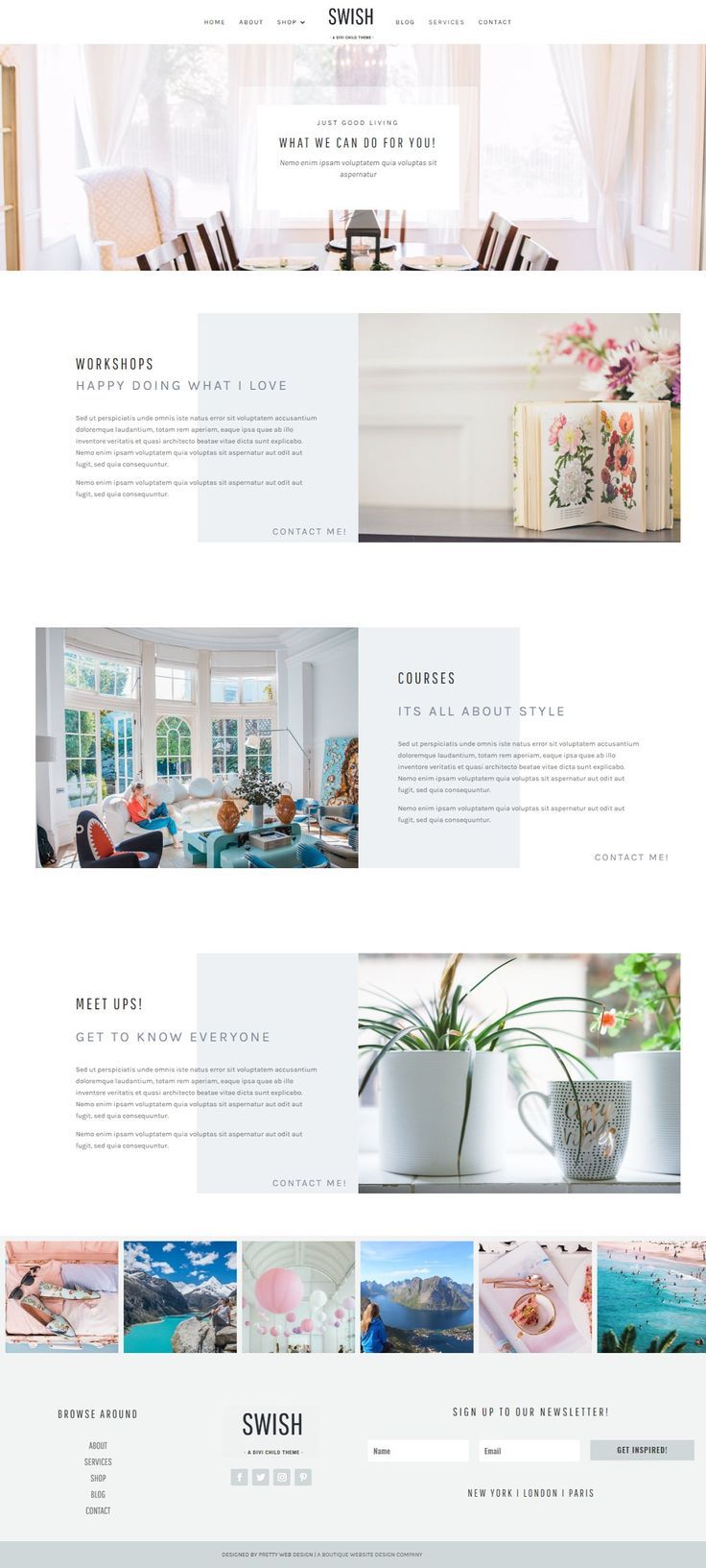 website for small business owners on swish is a custom designed divi child theme for small business owners entrepreneurs and blogge interior design website wordpress website design website design